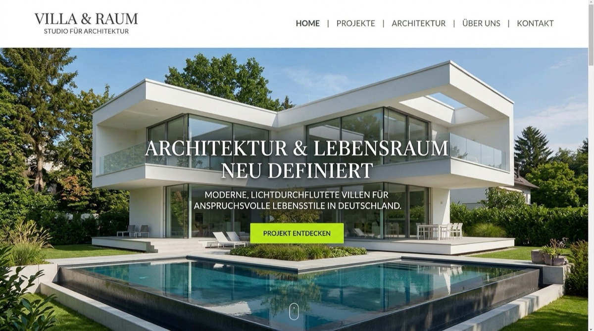 Webdesign Villa & Raum - Architektur Studio