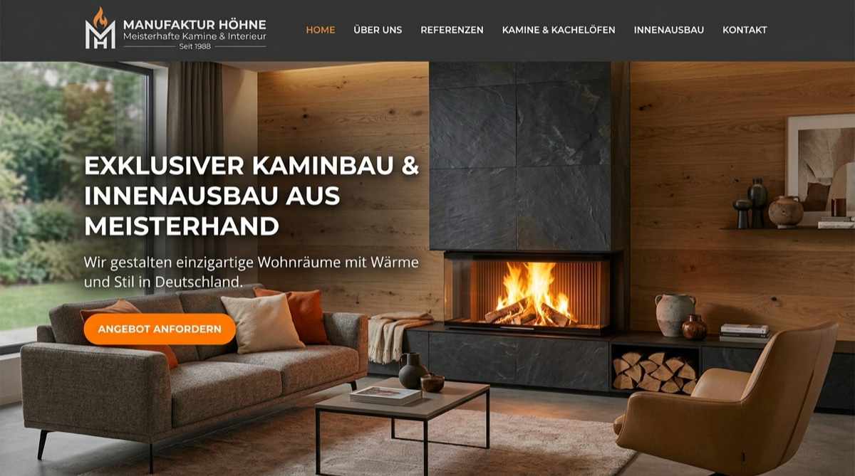 Webdesign Manufaktur Höhne - Kaminbau & Interieur